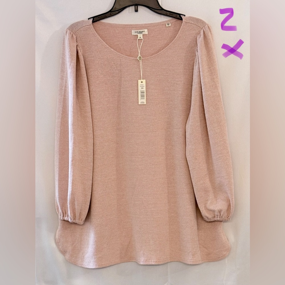 Max Studio Blush Long Sleeve Blouse